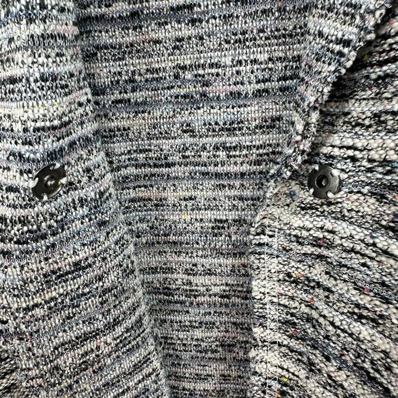 Splendid Size Large Jacket Black & White Knit Oversized Cuffed Sleeve Pockets - Picture 4 of 6